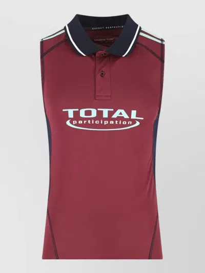 Martine Rose Polo Shirt Short Sleeves Contrast Trim Detail In Pink