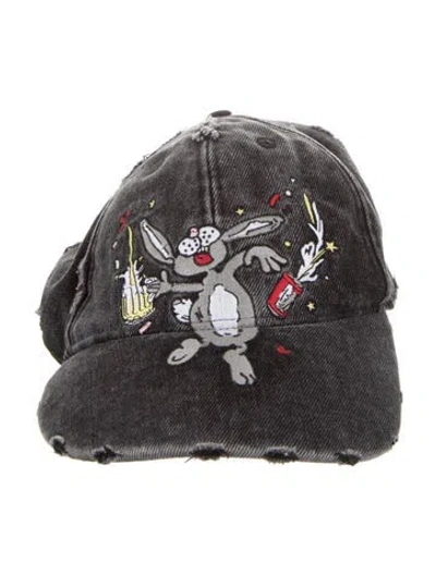 Pre-owned Martine Rose Polyester Blend Baseball Hat In Black