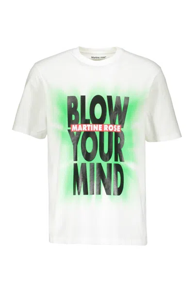 Martine Rose Printed Cotton T-shirt In White