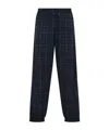 Martine Rose Track Pants With Check Pattern And Cuffed Hem In Black
