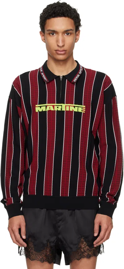 Martine Rose Red & Black Logo Polo In Multi