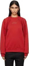 MARTINE ROSE RED CELEBRATION SWEATSHIRT