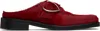 Martine Rose Square-toe Buckle Loafers In Red