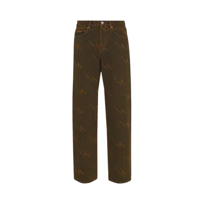Pre-owned Martine Rose Relaxed Fit Jean 'orange Laser'