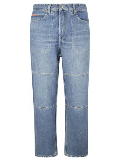 Martine Rose Reversible Camouflage-print Jeans In Blue