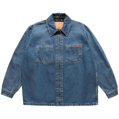 Pre-owned Martine Rose Reversible Camo Shirt 'blue' | Men's Size L