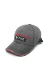 Martine Rose Grey And Red Roll Back Embroidered Cotton Baseball Cap In Grey