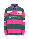Martine Rose Striped Sweater With Denim Collar And Patches In Multi