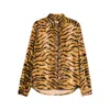 Martine Rose Tiger-print Felt Shirt In Brown