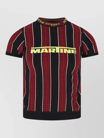 Martine Rose Short Sleeve Knitwear Striped Pattern Design In Multi