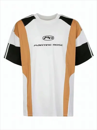 Martine Rose Short-sleeve T-shirt With Bold Color Block Design In White