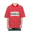 Martine Rose Striped Polo Shirt In Red