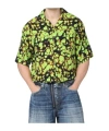Martine Rose Green Bowling Shirt With Abstract Pattern In Green