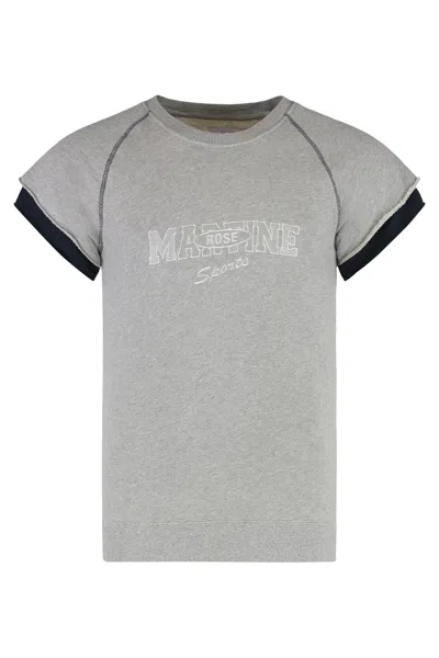 Martine Rose Short Sleeved Sweatshirt In Gray