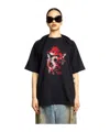 Martine Rose Oversized Black T-shirt Celebration With Print In Black