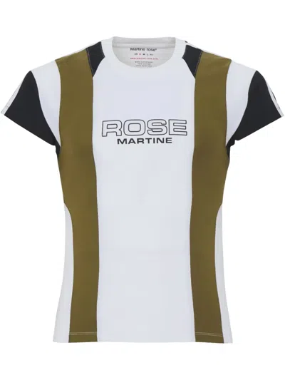 Martine Rose Shrunken Panelled T-shirt In White