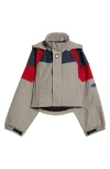 Shop Martine Rose Shrunken Sports Jacket In Grey Burgundy Gry
