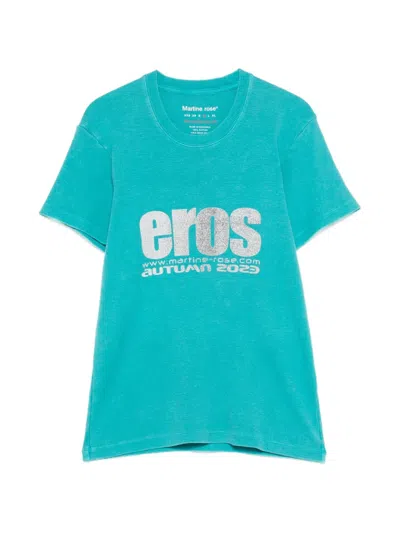 Martine Rose Shrunken T-shirt In Blue