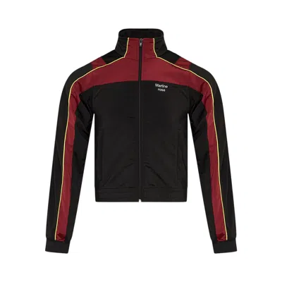 Pre-owned Martine Rose Shrunken Track Jacket 'black/burgundy' | Men's Size L
