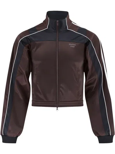 Martine Rose Shrunken Track Jacket In Brown