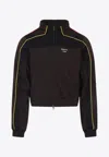 Martine Rose High Collar Track Jacket With Side Pockets In Brown