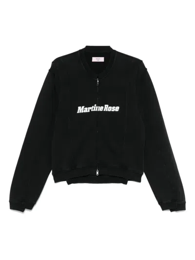 Martine Rose Shrunken Zip-up Sweatshirt In Black