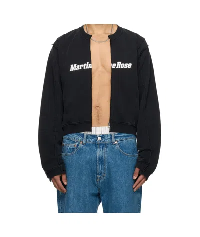 MARTINE ROSE SHRUNKEN ZIP-UP SWEATSHIRT
