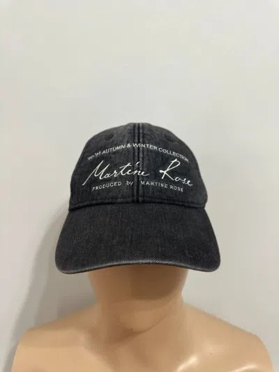 Pre-owned Martine Rose Signature Denim Cap Hat Washed Black