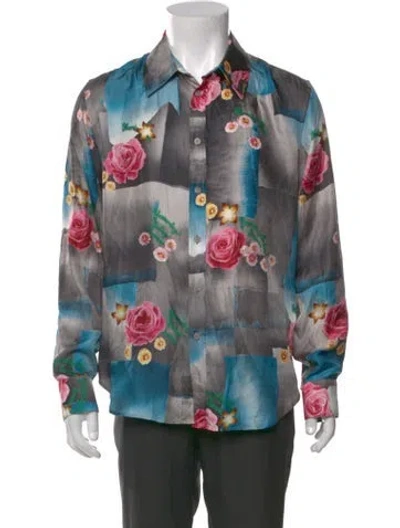 Pre-owned Martine Rose Silk Floral Print Shirt In Multi