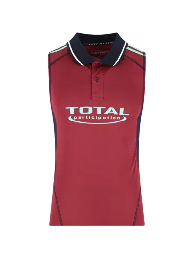 Martine Rose Sleveless Polo Shirt In Red