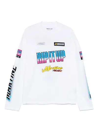 Martine Rose Martin Rose Funnel Neck L/s T-shirt Men In White