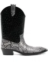 Martine Rose Snakeskin-embossed Cowboy Boot In Multi