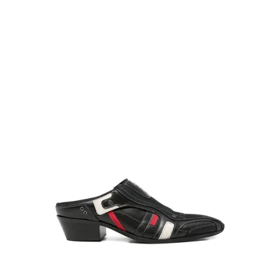 Martine Rose Panelled Leather Mules In Black