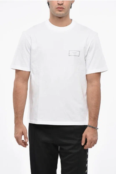 Martine Rose Solid Color Crew-neck T-shirt With Printed Logo In White