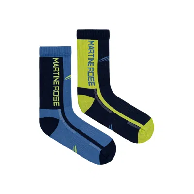 Pre-owned Martine Rose Sports Sock (multi-pack) 'blue/lime' | Men's Size L
