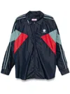 Martine Rose Block Design High Collar Unisex Jacket In Blue