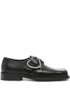Martine Rose Square-toe Buckle Loafers In Black