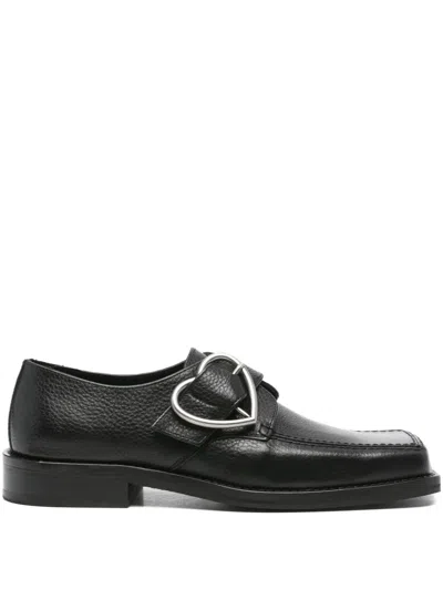 Martine Rose Square-toe Buckle Loafers In Black