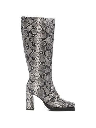 Martine Rose Square Toe Chain Boot In Gray
