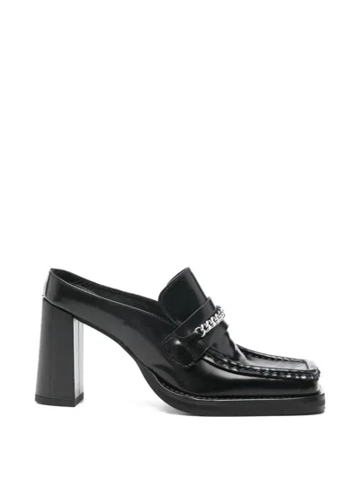 Martine Rose Square-toe Chain Mules In Black
