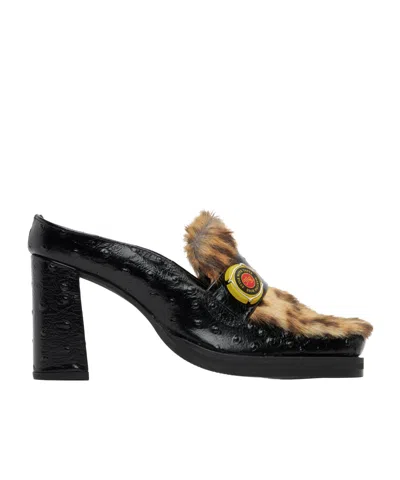 Martine Rose Black Champagne Cap Square Toe Heels In Multi