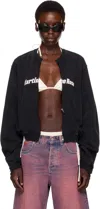 Martine Rose Ssense Exclusive Black Shrunken Zip Up Crew Jacket In Black