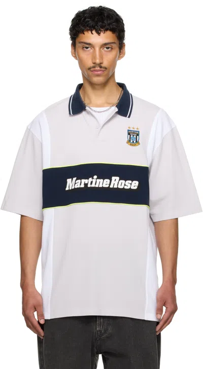 Martine Rose Ssense Exclusive Gray & Navy Oversized Panelled Polo In Neutral