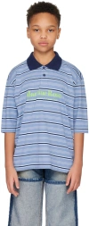 Martine Rose Ssense Exclusive Kids Blue Polo In Blue Stripe