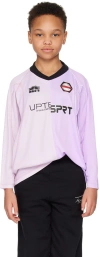 Martine Rose Ssense Exclusive Kids Purple Half & Half Football T-shirt In Lilac