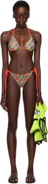 Martine Rose Ssense Exclusive Multicolor Logo Bikini In Orange