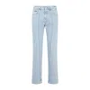 Martine Rose Light Blue Pinstripe Straight Leg Jeans In Blue