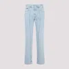 Martine Rose Light Blue Pinstripe Straight Leg Jeans In Blue Pinstripe
