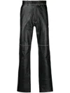 MARTINE ROSE STRAIGHT-LEG LEATHER TROUSERS