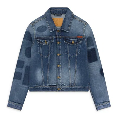 Martine Rose Stretch Denim Shirt Badges Wash In Multi